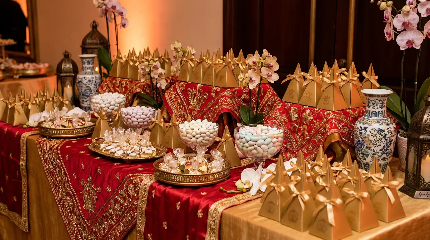 Cadeaux d'invités de mariage oriental : dragées, ballotins, idées